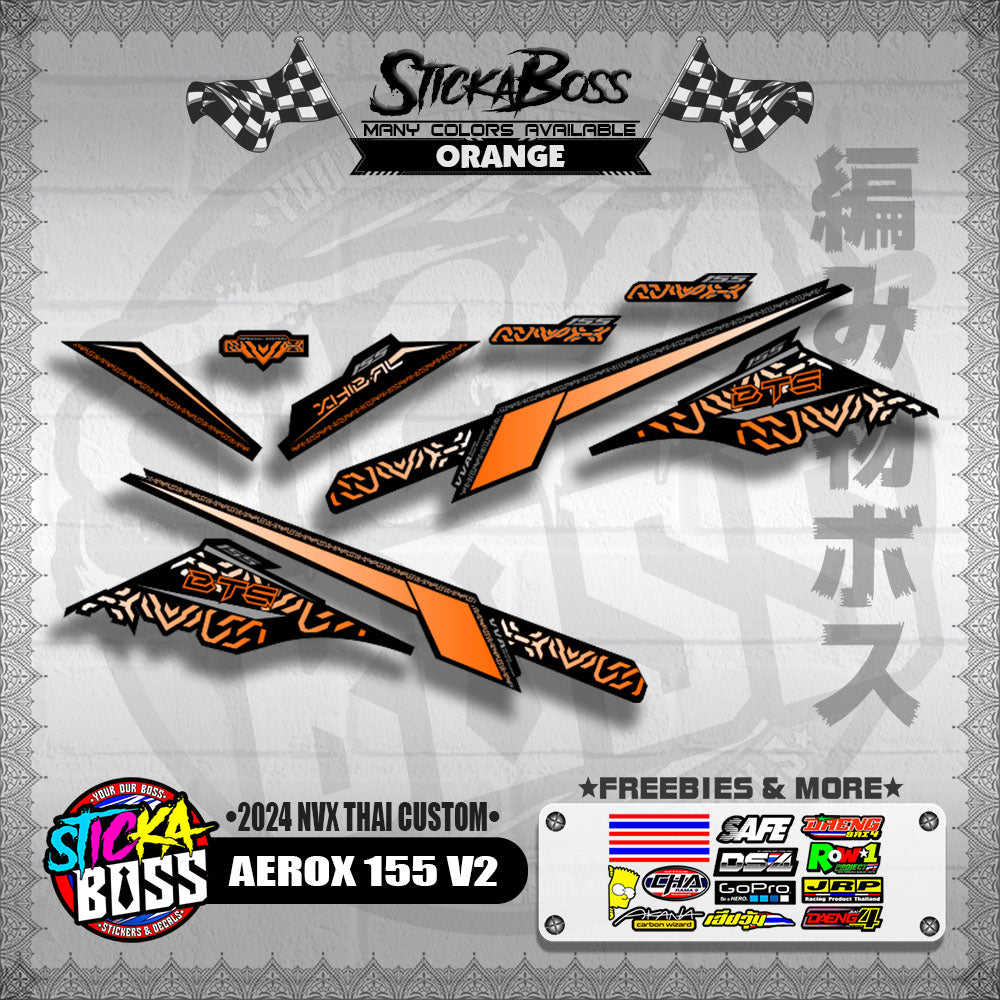 AEROX 155 V2 DECALS ( 2024 NVX THAI CUSTOM )【WITH FREEBIES】