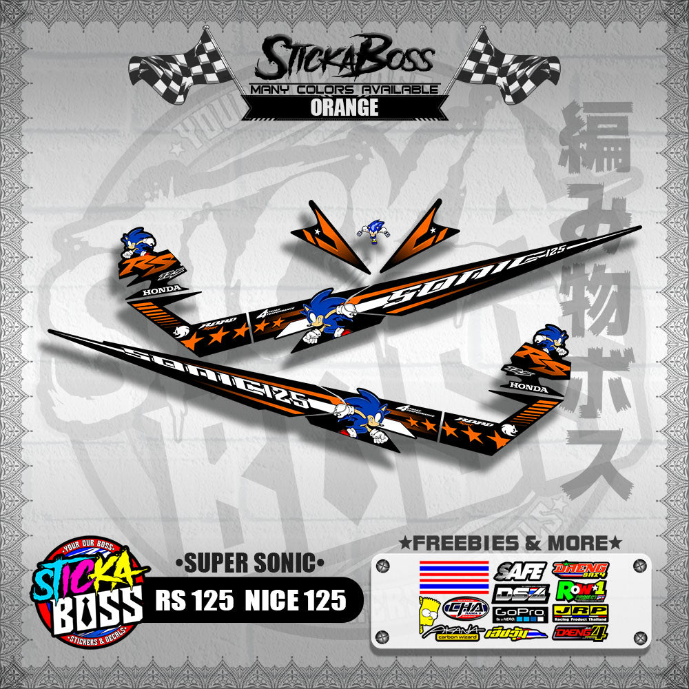 RS 125 / NICE 125 DECALS ( SUPER SONIC )【WITH FREEBIES】