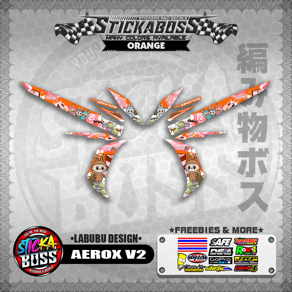 AEROX V2 STICKER DECALS ( LABUBU DESIGN )【WITH FREEBIES】
