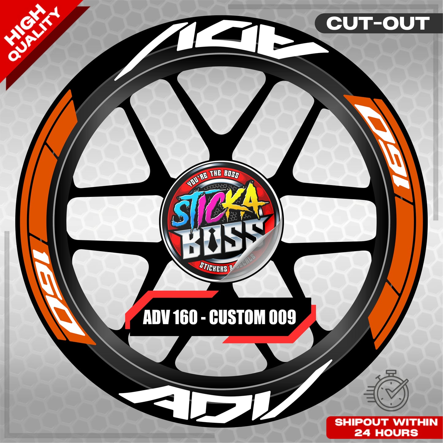 ADV 160 MAG STICKER SET ( 2 MAGS ) - CUSTOM 009 | VINYL WATERPROOF CUT-OUT DECALS