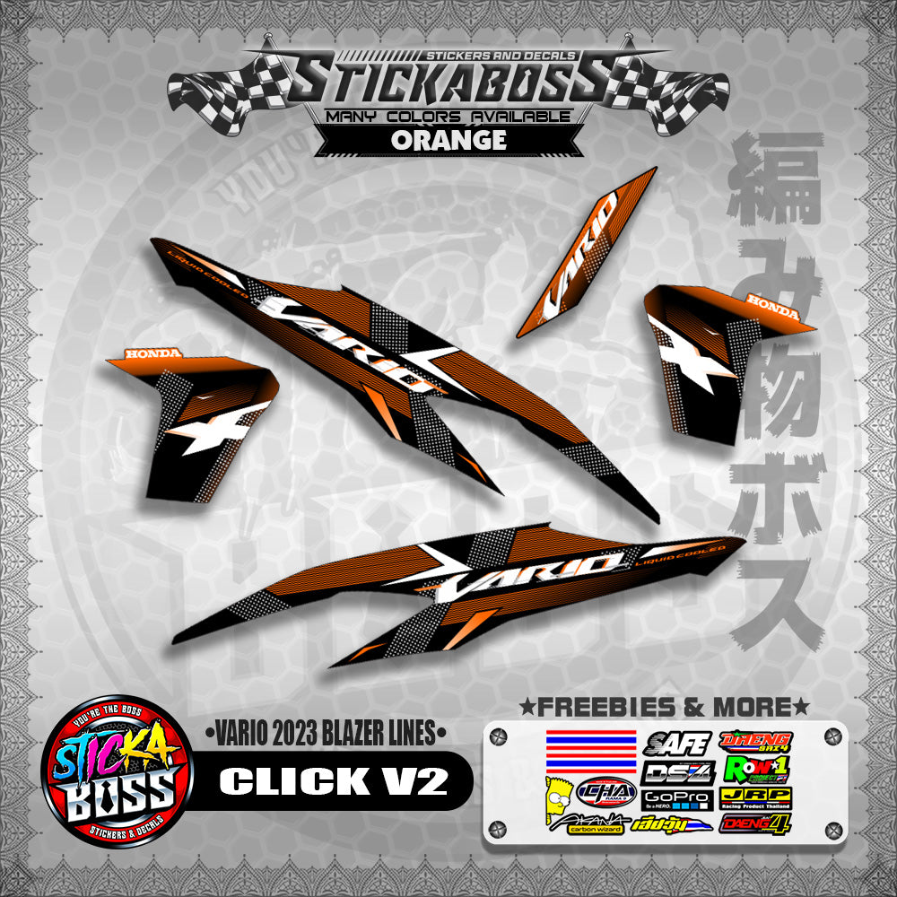 CLICK V2 STICKER DECALS ( VARIO 2023 BLAZER LINES )【WITH FREEBIES】