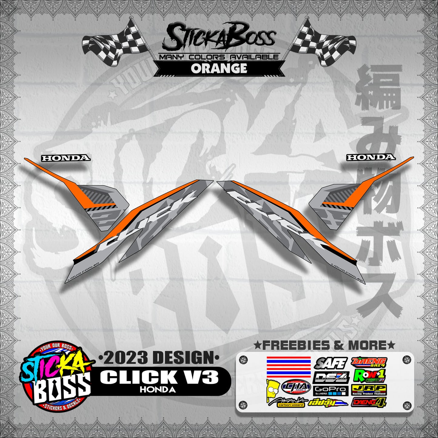 CLICK V3 DECALS ( 2023 DESIGN )【WITH FREEBIES】