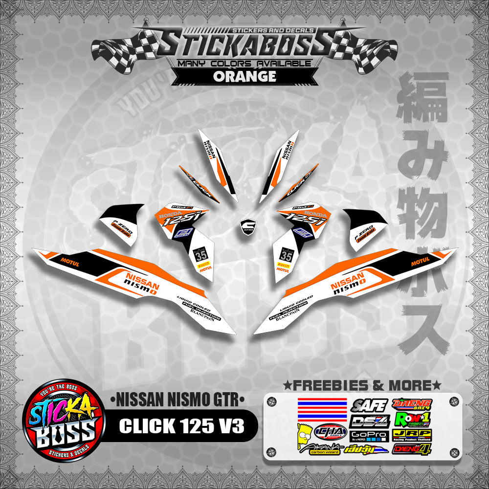 CLICK 125 V3 DECALS ( NISSAN NISMO GTR )【WITH FREEBIES】