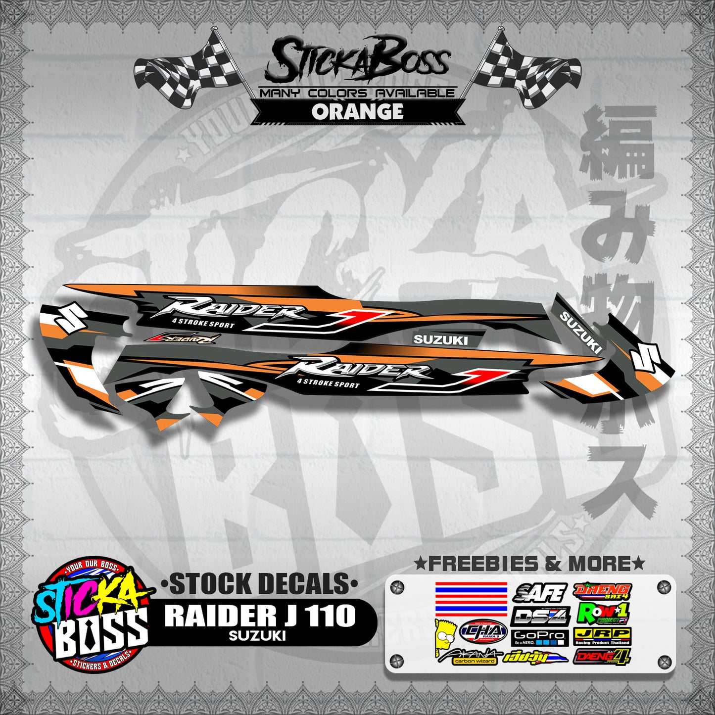 RAIDER J 110 ( STOCK DECALS )【WITH FREEBIES】