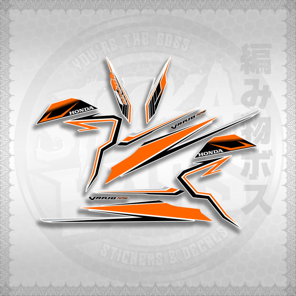 CLICK 125 V3 VARIO VR182114 DESIGN FOR WHITE STICKER DECALS By STICKABOSS (SOFIE LAMINATED WATERPROOF)