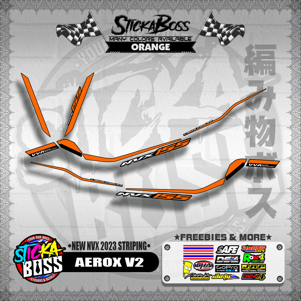 AEROX V2 MALAYSIAN DECALS ( NEW NVX 2023 STRIPING )【WITH FREEBIES】