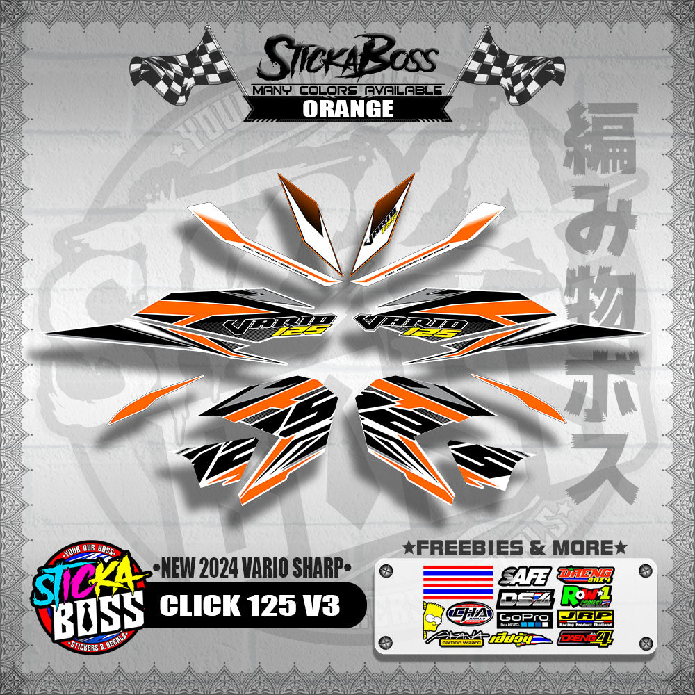 CLICK 125 V3 DECALS ( NEW 2024 VARIO SHARP )【WITH FREEBIES】