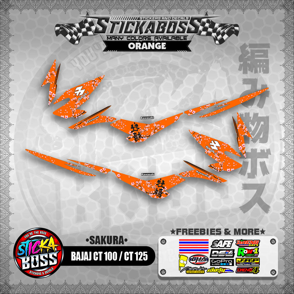 BAJAJ CT 100 / CT 125 STICKER DECALS ( SAKURA )【WITH FREEBIES】