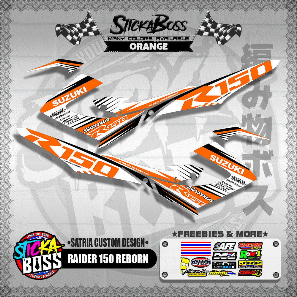 RAIDER 150 REBORN DECALS ( SATRIA CUSTOM DESIGN )【WITH FREEBIES】