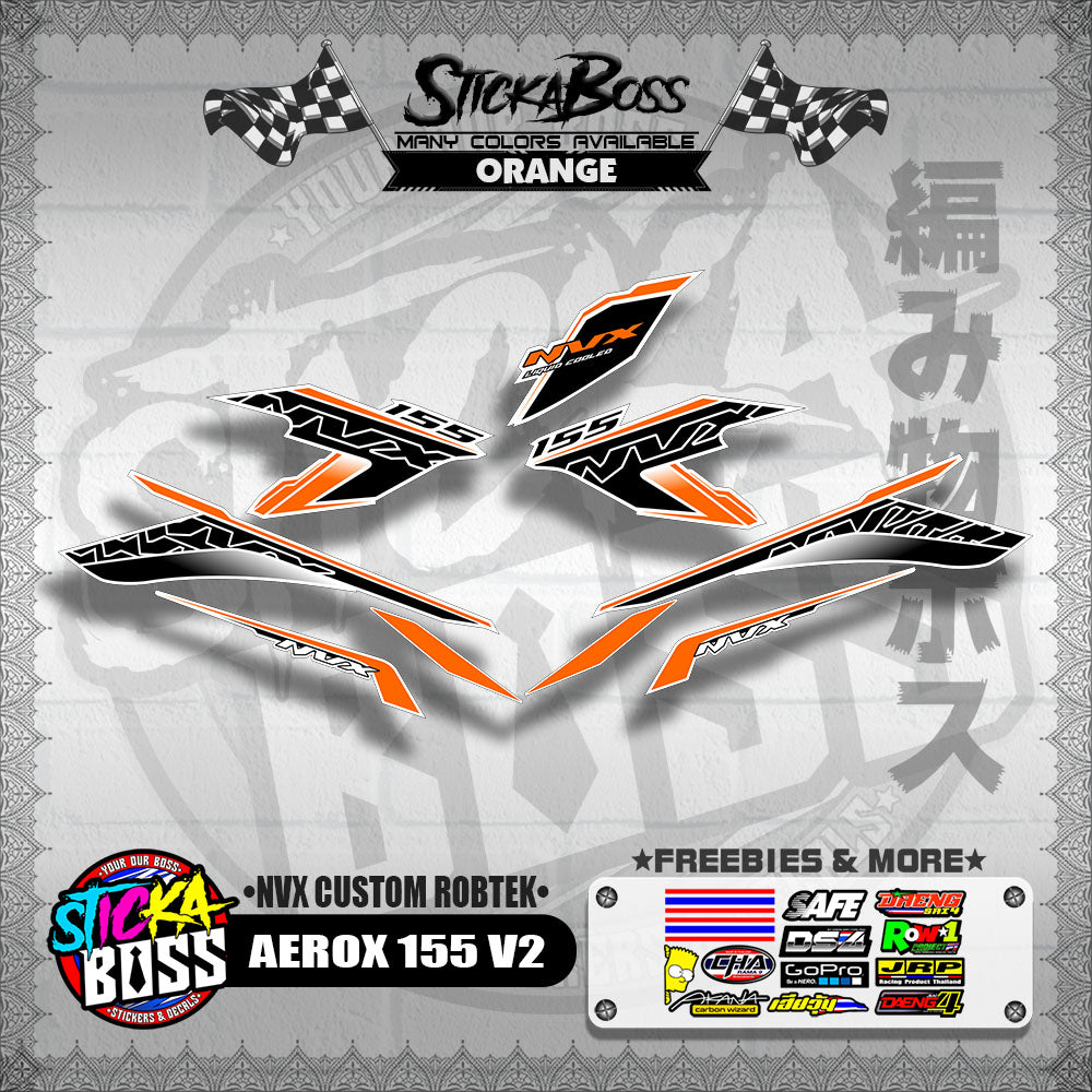 AEROX 155 V2 DECALS ( NVX CUSTOM ROBTEK )【WITH FREEBIES】
