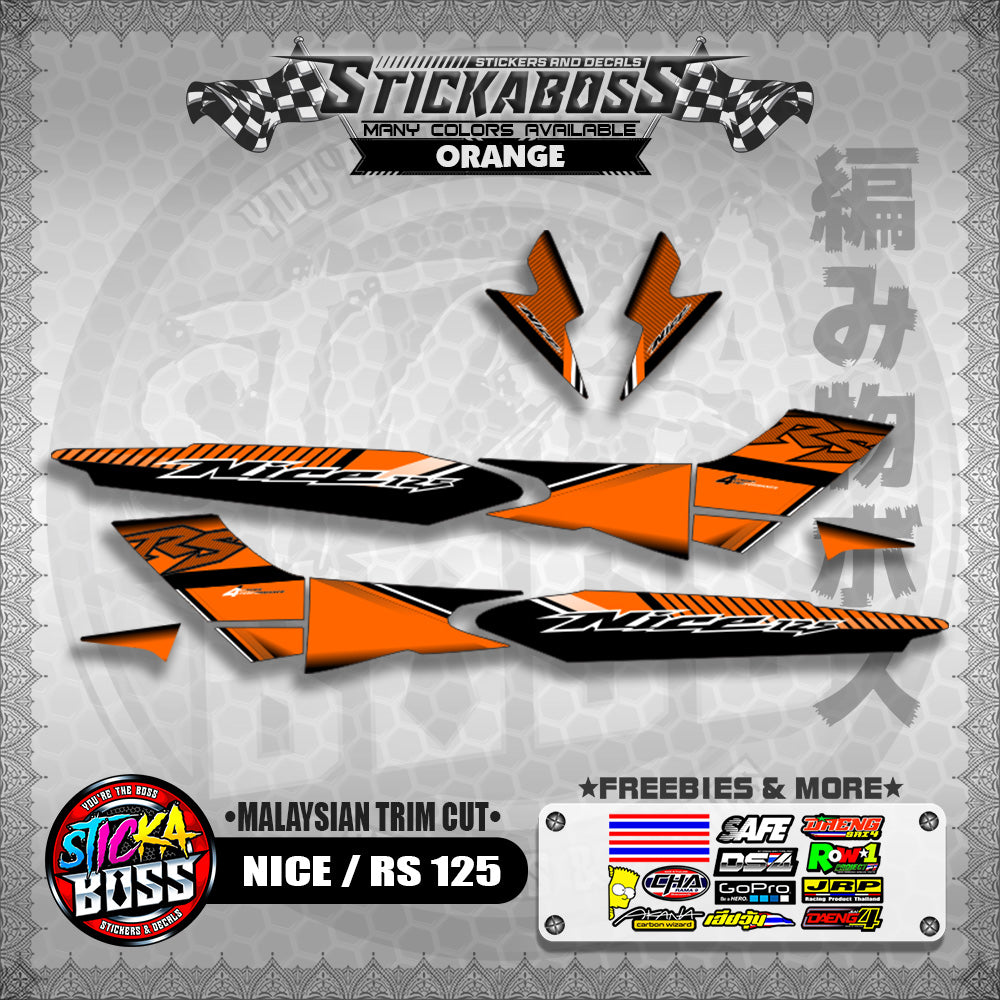 NICE / RS 125 STICKER DECALS ( MALAYSIAN TRIM CUT )【WITH FREEBIES】