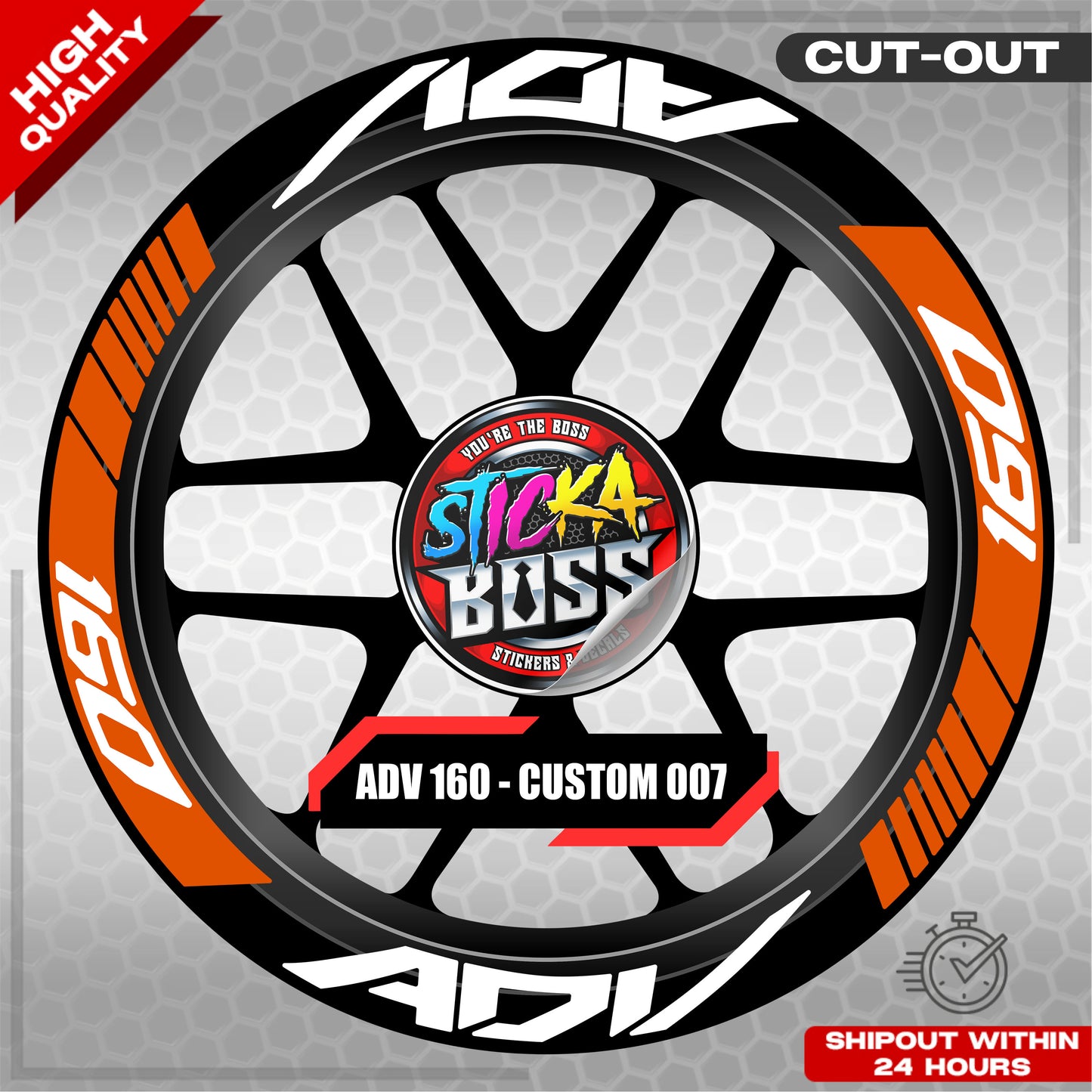 ADV 160 MAG STICKER SET ( 2 MAGS ) - CUSTOM 007 | VINYL WATERPROOF CUT-OUT DECALS