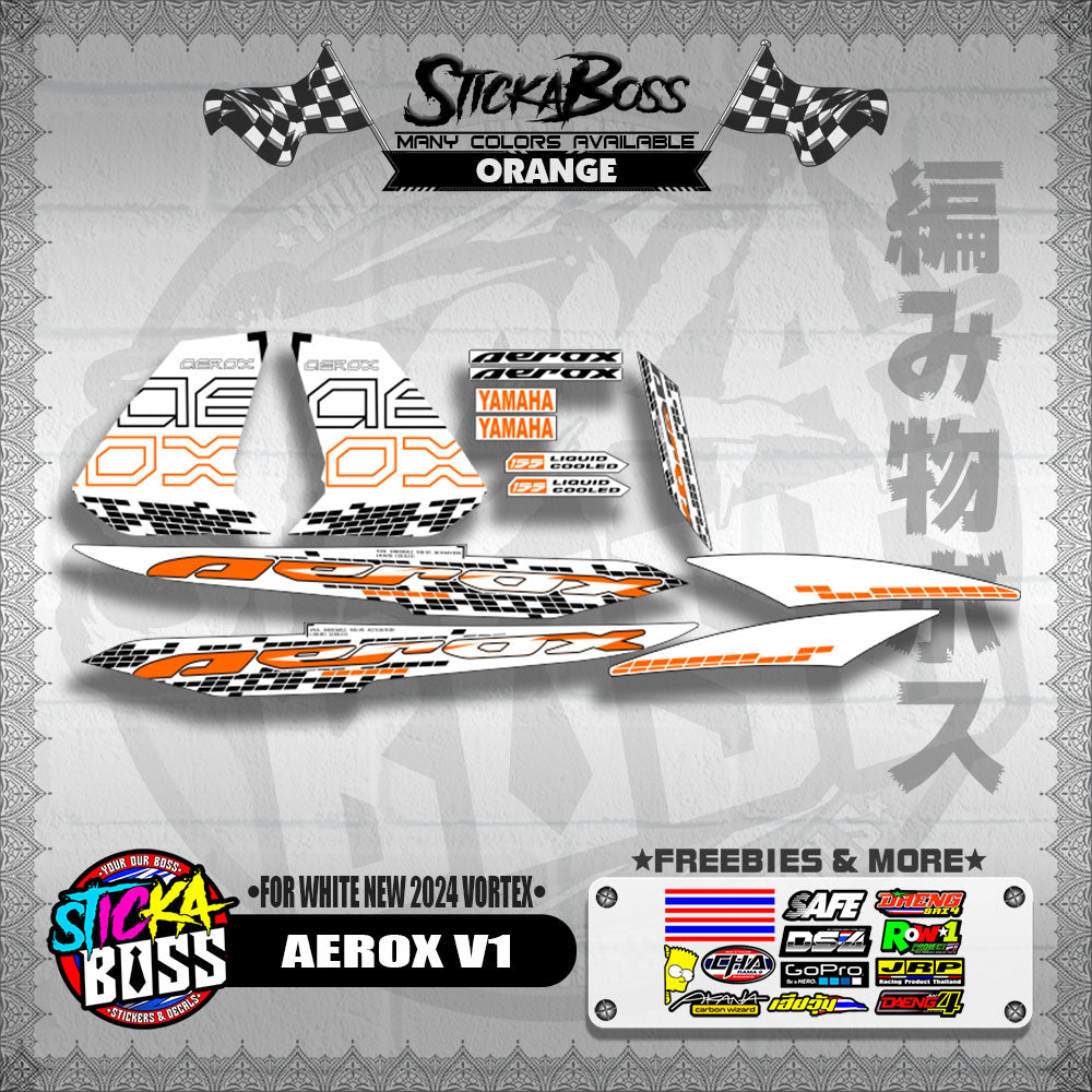 AEROX 155 V1 DECALS ( FOR WHITE NEW 2024 VORTEX )【WITH FREEBIES】