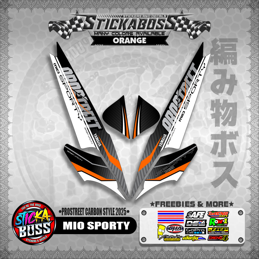 MIO SPORTY STICKER DECALS ( PROSTREET CARBON STYLE 2025 )【WITH FREEBIES】