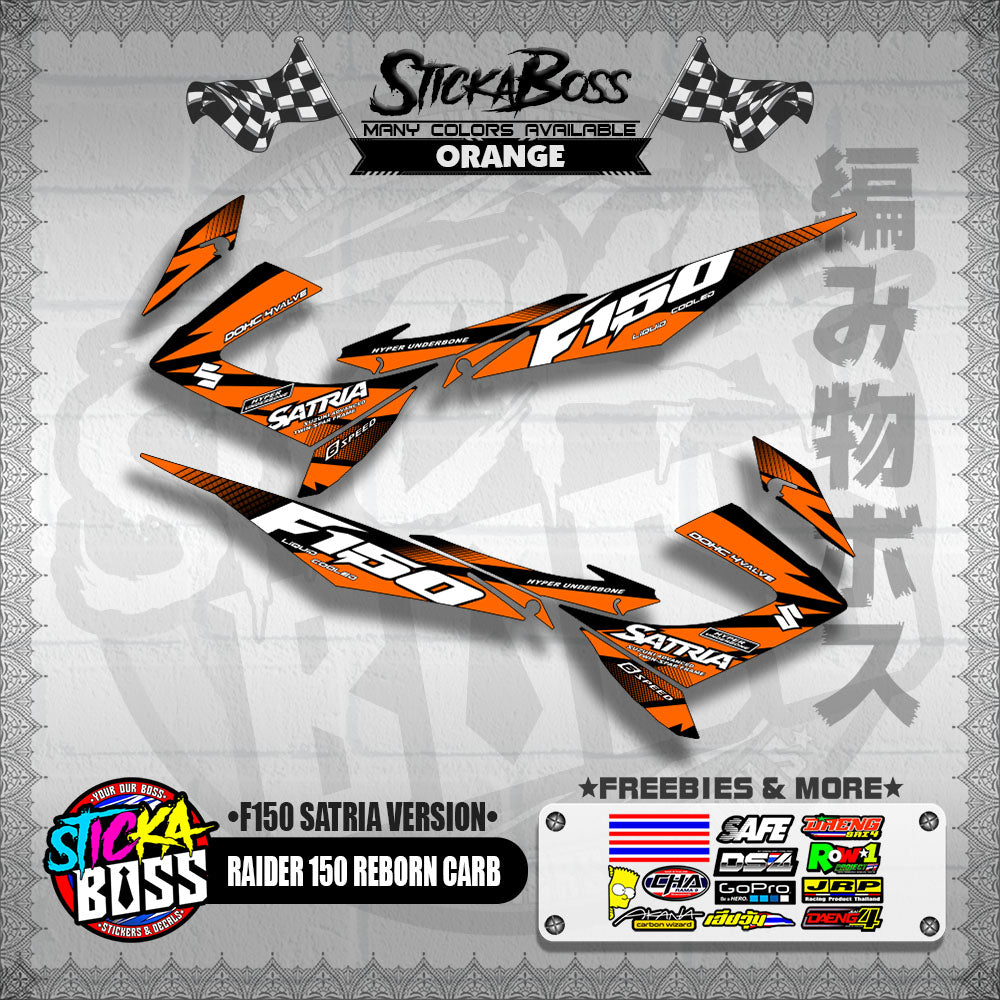 RAIDER 150 REBORN CARB DECALS ( F150 SATRIA VERSION )【WITH FREEBIES】