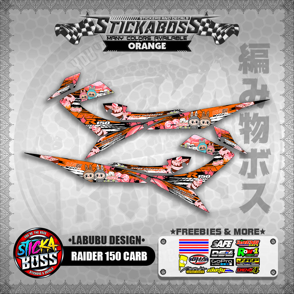 RAIDER 150 CARB STICKER DECALS ( LABUBU DESIGN )【WITH FREEBIES】