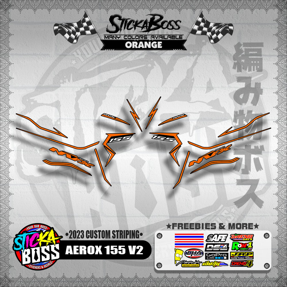 AEROX 155 V2 DECALS ( 2023 CUSTOM STRIPING )【WITH FREEBIES】