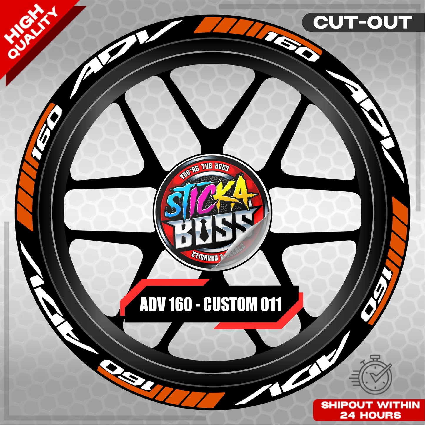 ADV 160 MAG STICKER SET ( 2 MAGS ) - CUSTOM 011 | VINYL WATERPROOF CUT-OUT DECALS