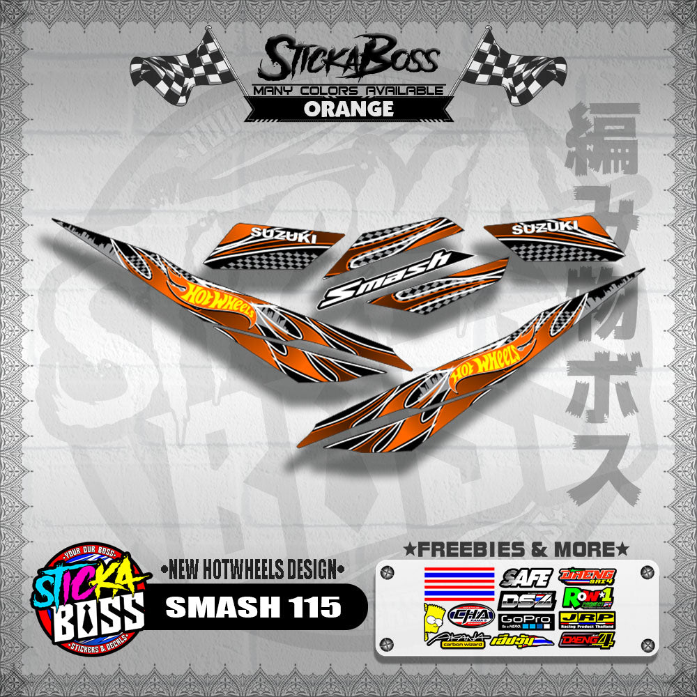 SMASH 115 DECALS ( NEW HOTWHEELS DESIGN )【WITH FREEBIES】