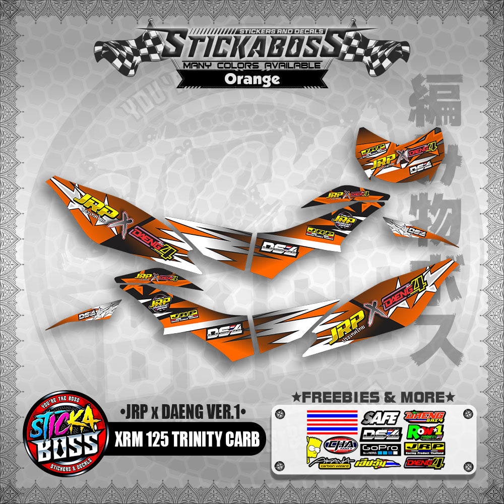 XRM 125 TRINITY CARB DECALS - (JRP x DAENG VER.1)【PREMIUM GLOSSY LAMINATED】