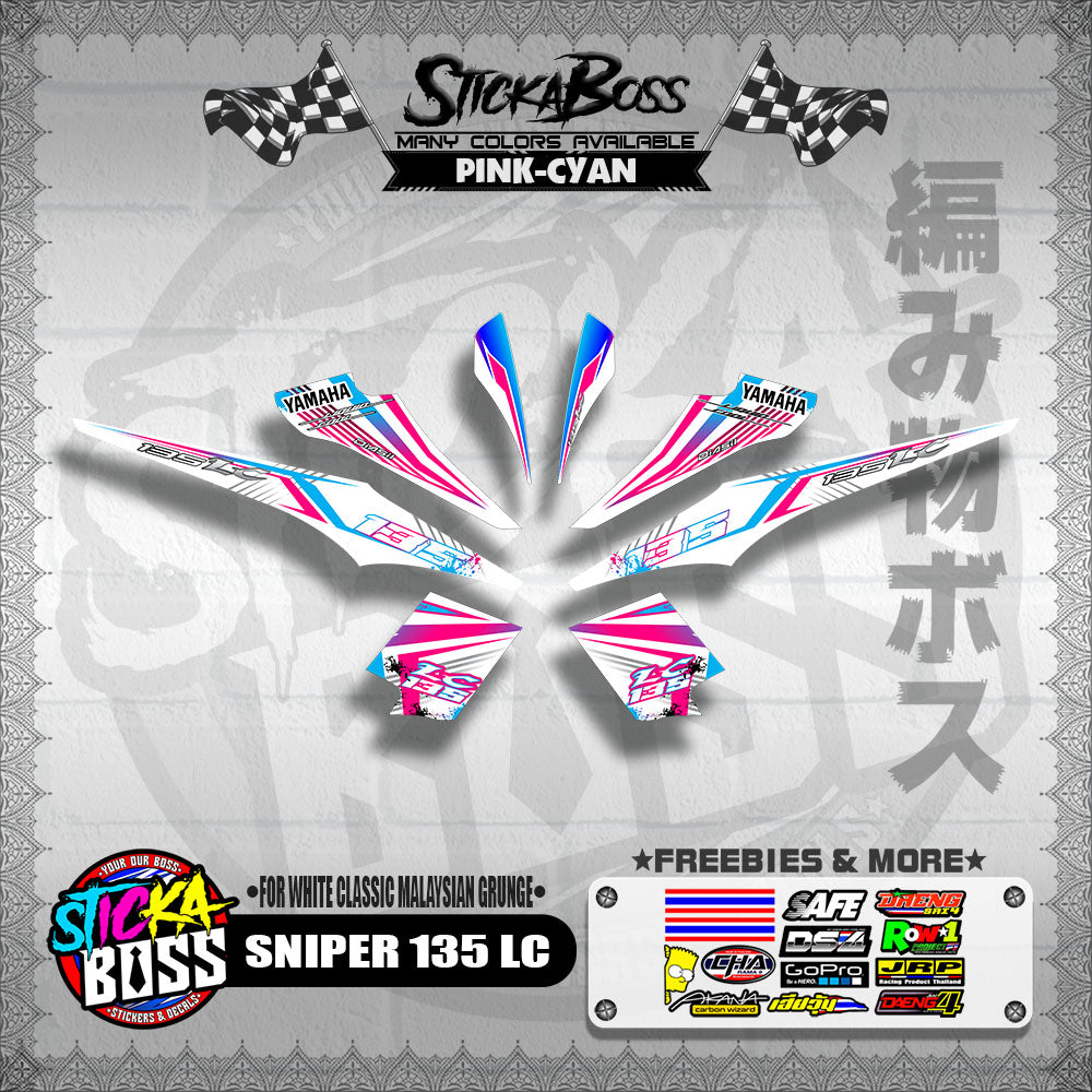 SNIPER 135 LC DECALS ( FOR WHITE CLASSIC MALAYSIAN GRUNGE )【WITH FREEBIES】