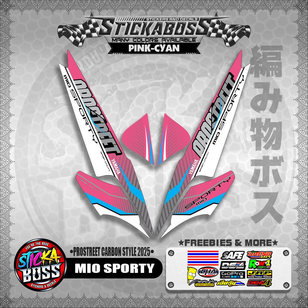 MIO SPORTY STICKER DECALS ( PROSTREET CARBON STYLE 2025 )【WITH FREEBIES】