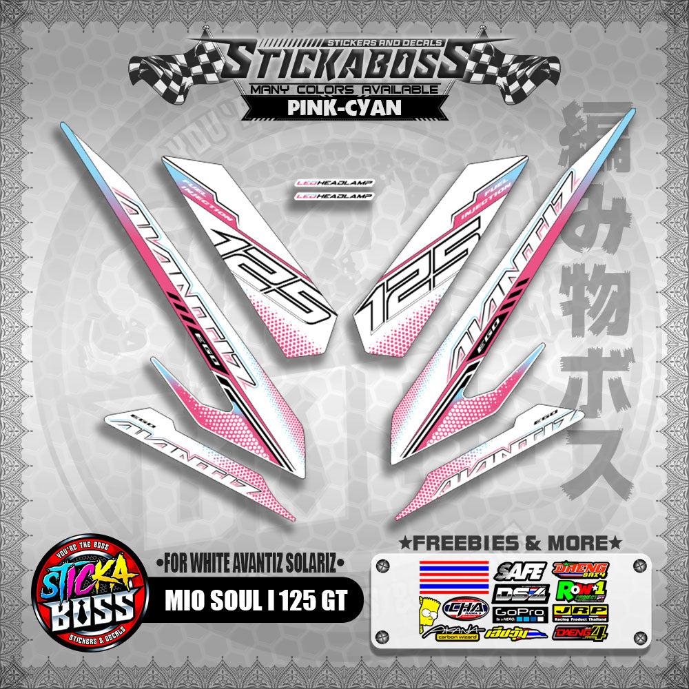 MIO SOUL I 125 GT STICKER DECALS ( FOR WHITE AVANTIZ SOLARIZ )【WITH FREEBIES】