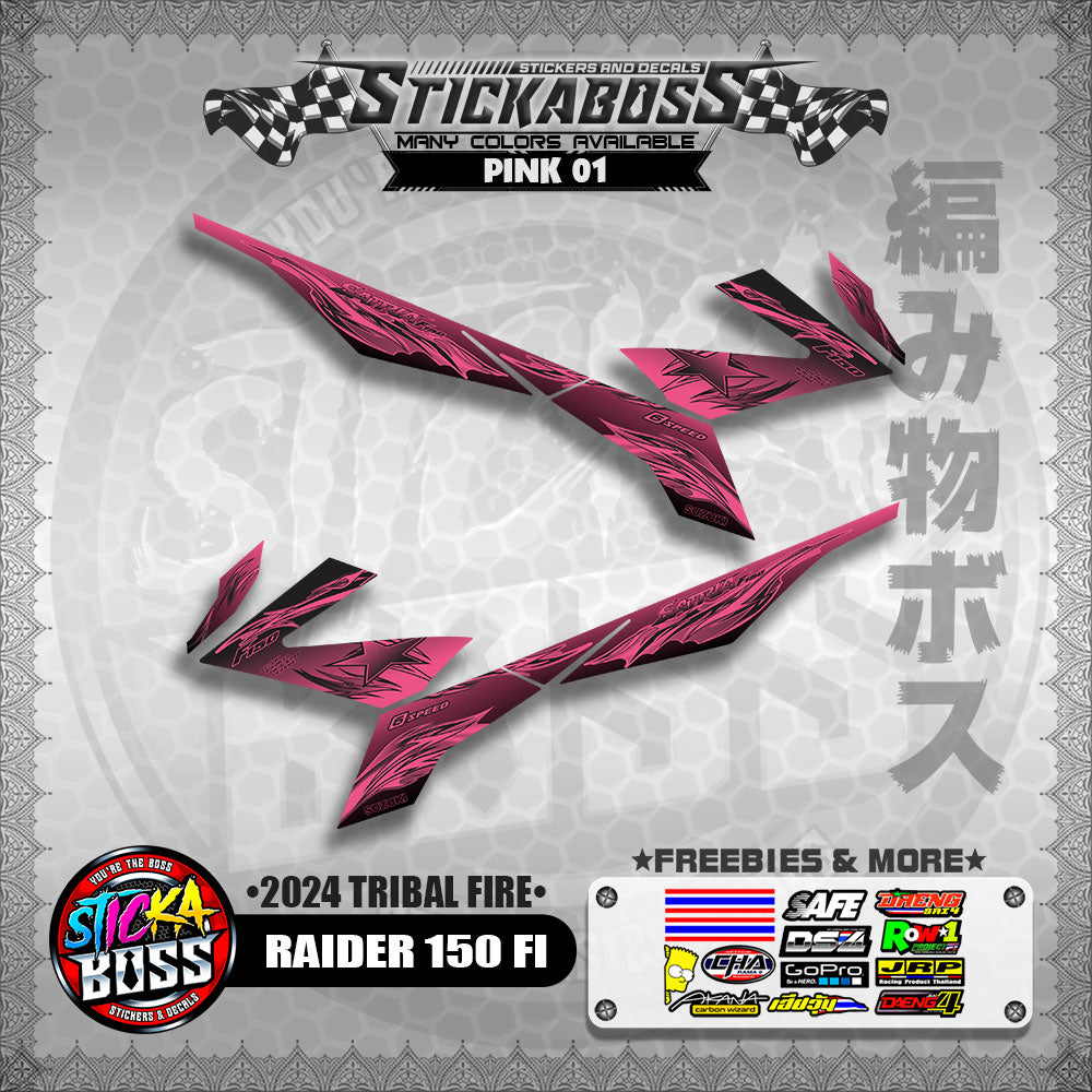 RAIDER 150 FI STICKER DECALS ( 2024 TRIBAL FIRE )【WITH FREEBIES】