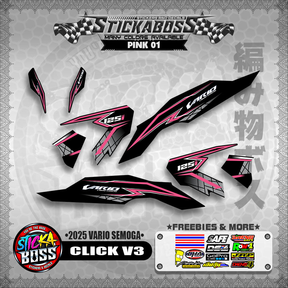 CLICK V3 INDO STICKER DECALS ( 2025 VARIO SEMOGA )【WITH FREEBIES】