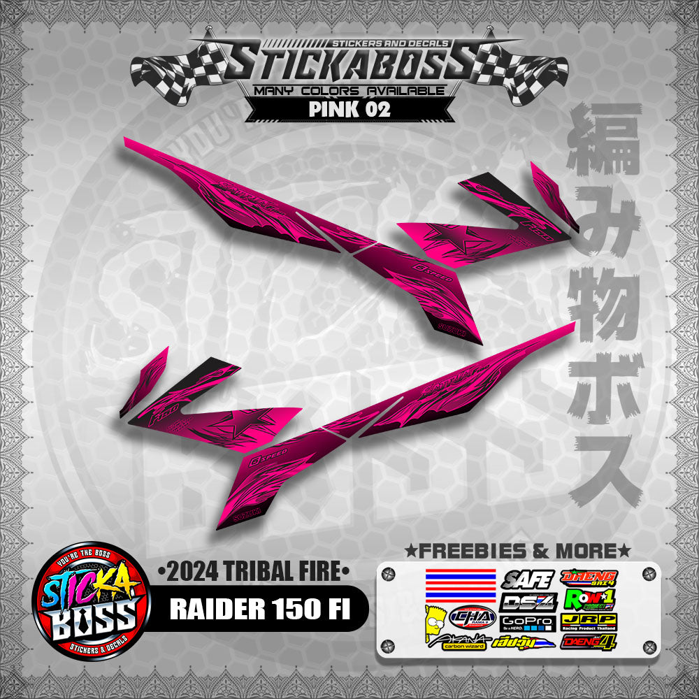 RAIDER 150 FI STICKER DECALS ( 2024 TRIBAL FIRE )【WITH FREEBIES】