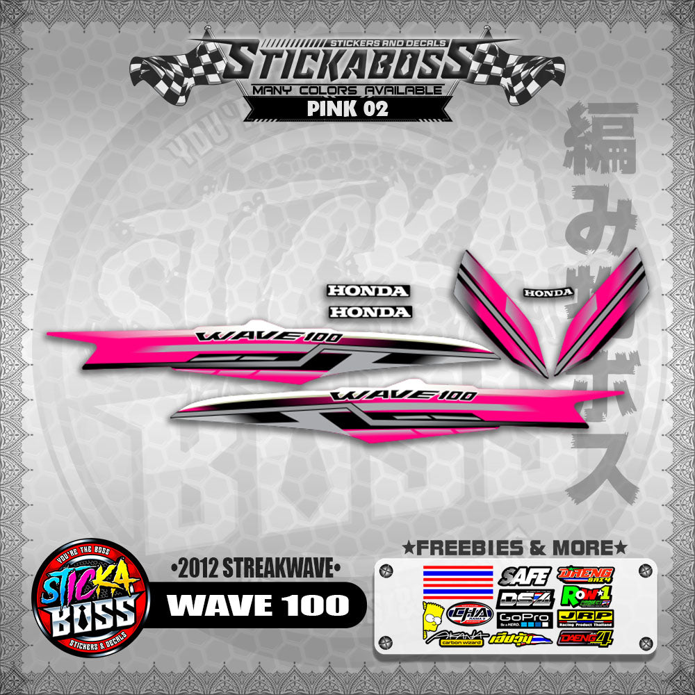 WAVE 100 STICKER DECALS ( 2012 STREAKWAVE ) 【WITH FREEBIES】