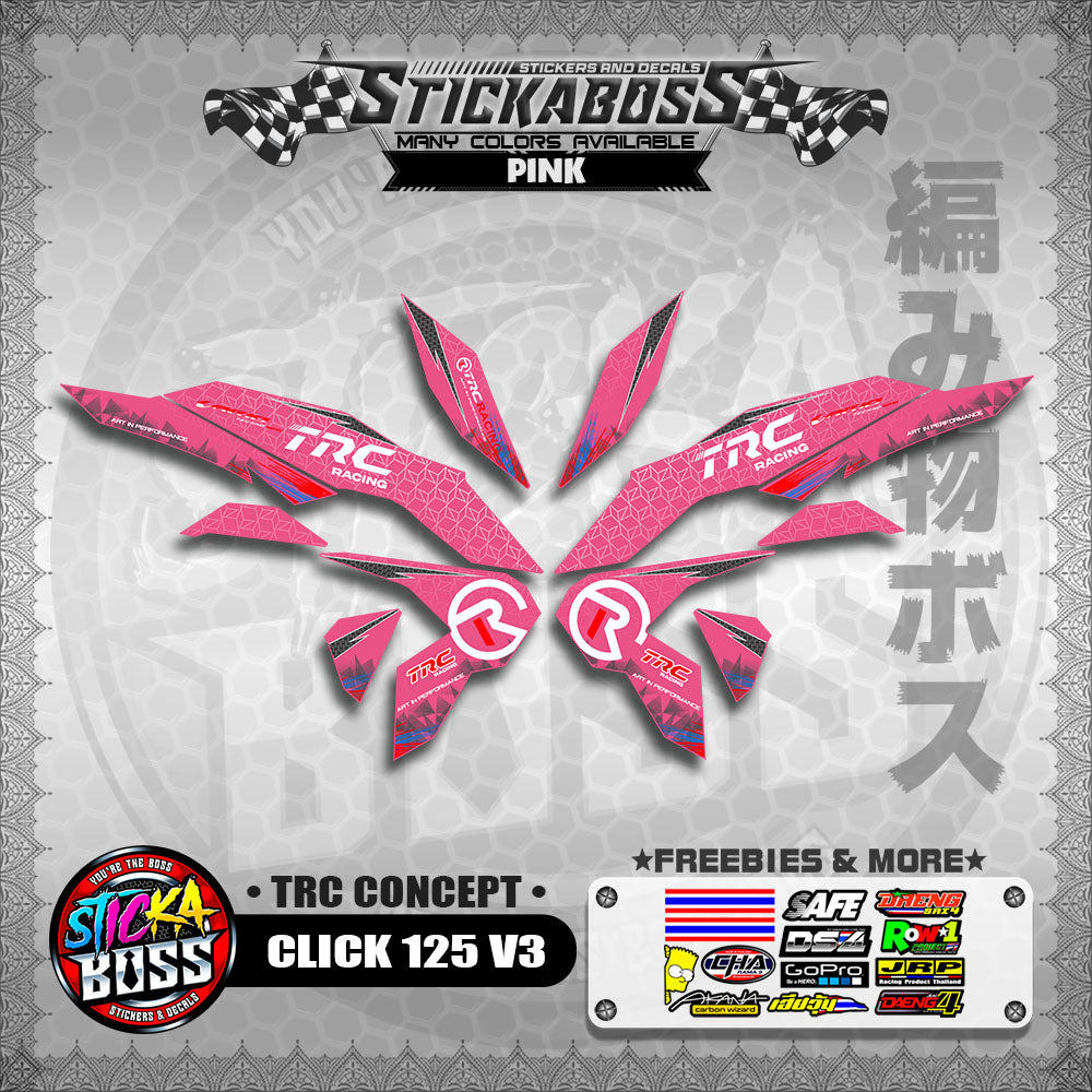CLICK 125 V3 DECALS ( TRC CONCEPT )【WITH FREEBIES】