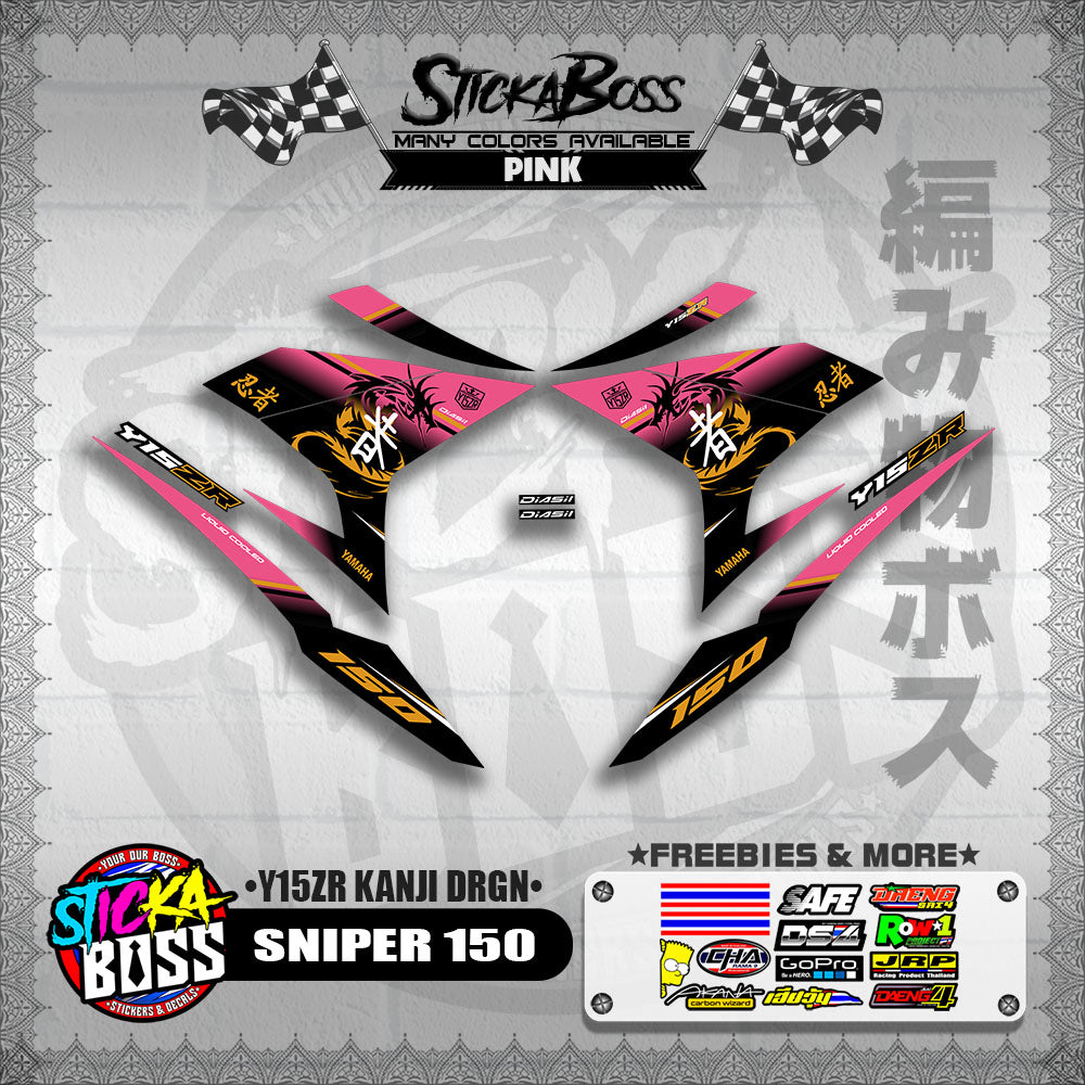 SNIPER 150 DECALS ( Y15ZR KANJI DRGN )【WITH FREEBIES】