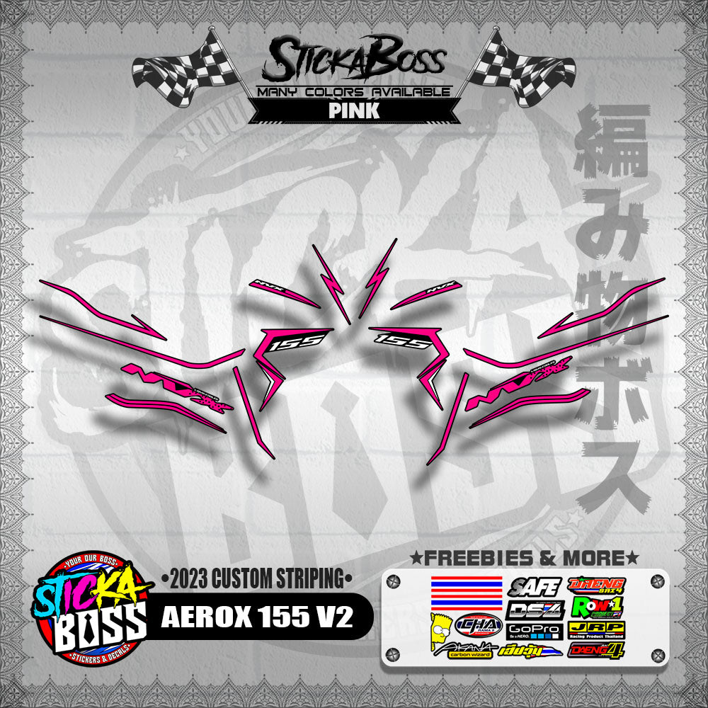 AEROX 155 V2 DECALS ( 2023 CUSTOM STRIPING )【WITH FREEBIES】