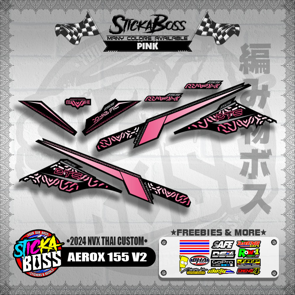 AEROX 155 V2 DECALS ( 2024 NVX THAI CUSTOM )【WITH FREEBIES】