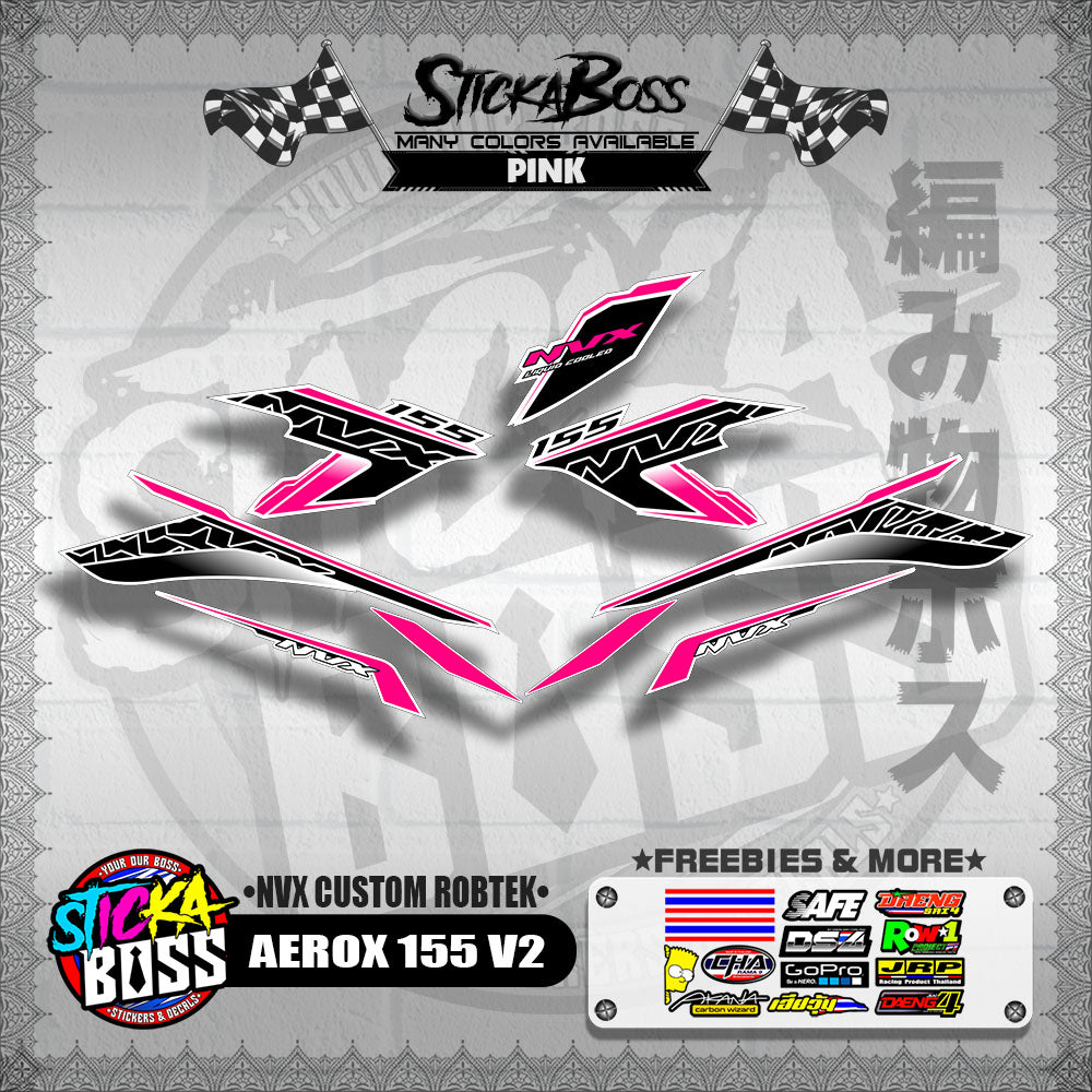 AEROX 155 V2 DECALS ( NVX CUSTOM ROBTEK )【WITH FREEBIES】