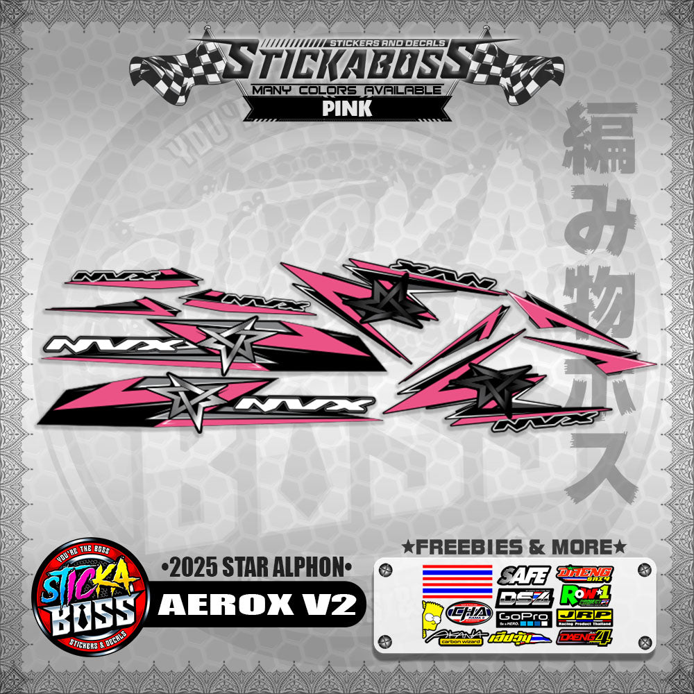 AEROX V2 INDO STICKER DECALS ( 2025 STAR ALPHON )【WITH FREEBIES】
