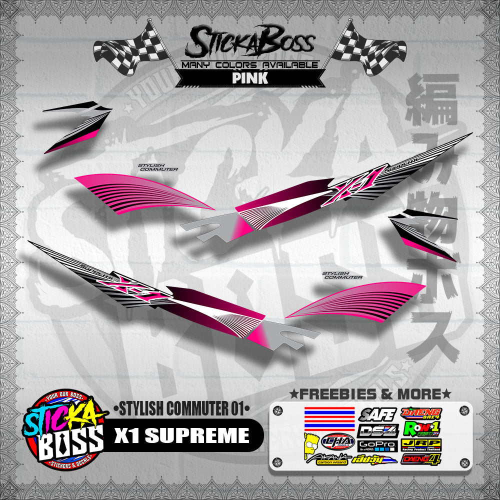 X1 SUPREME DECALS ( STYLISH COMMUTER 01 )【WITH FREEBIES】