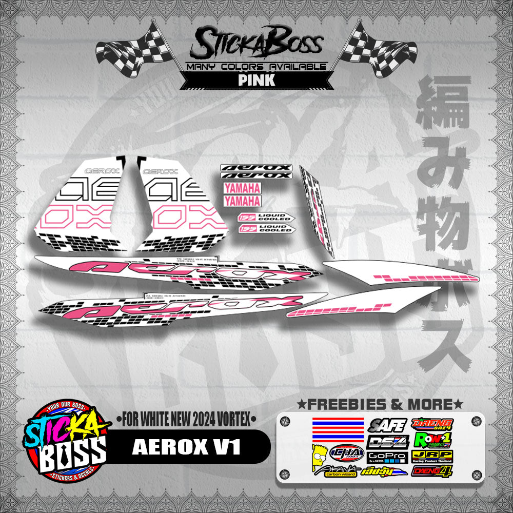 AEROX 155 V1 DECALS ( FOR WHITE NEW 2024 VORTEX )【WITH FREEBIES】