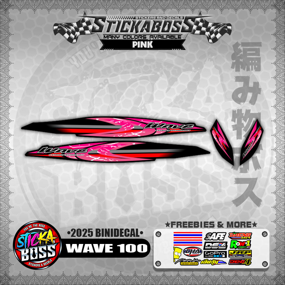 WAVE 100 STICKER DECALS ( 2025 BINIDECAL )【WITH FREEBIES】
