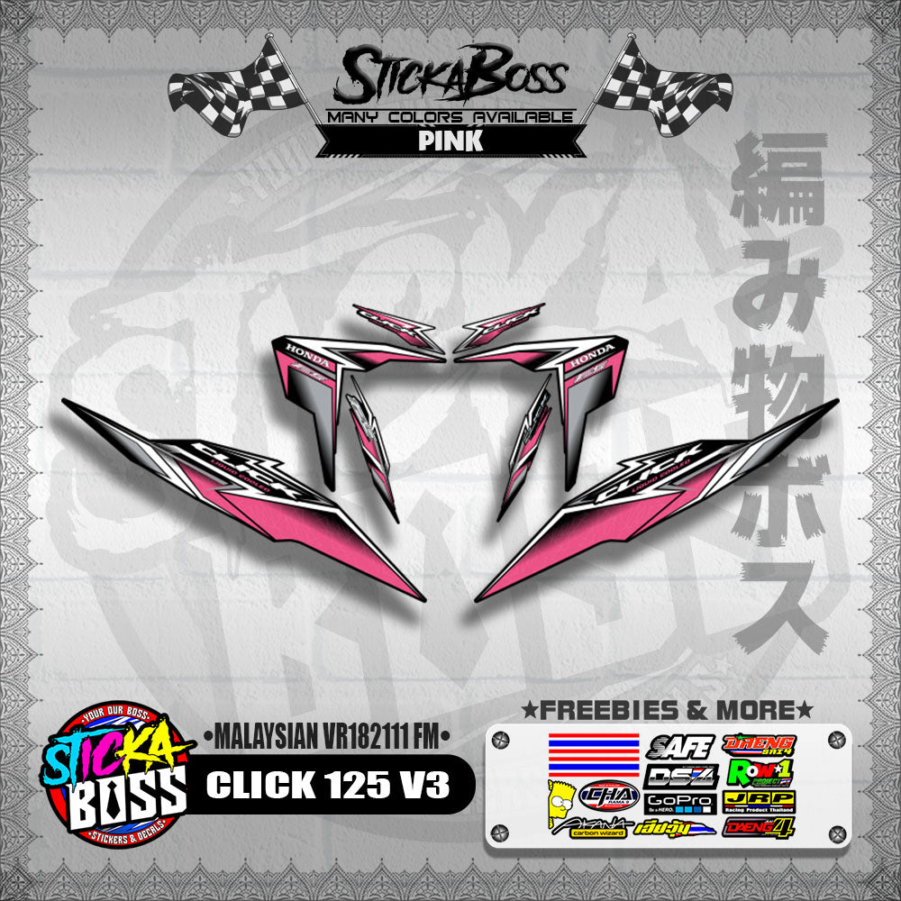 CLICK 125 V3 DECALS ( MALAYSIAN VR182111 FM )【WITH FREEBIES】