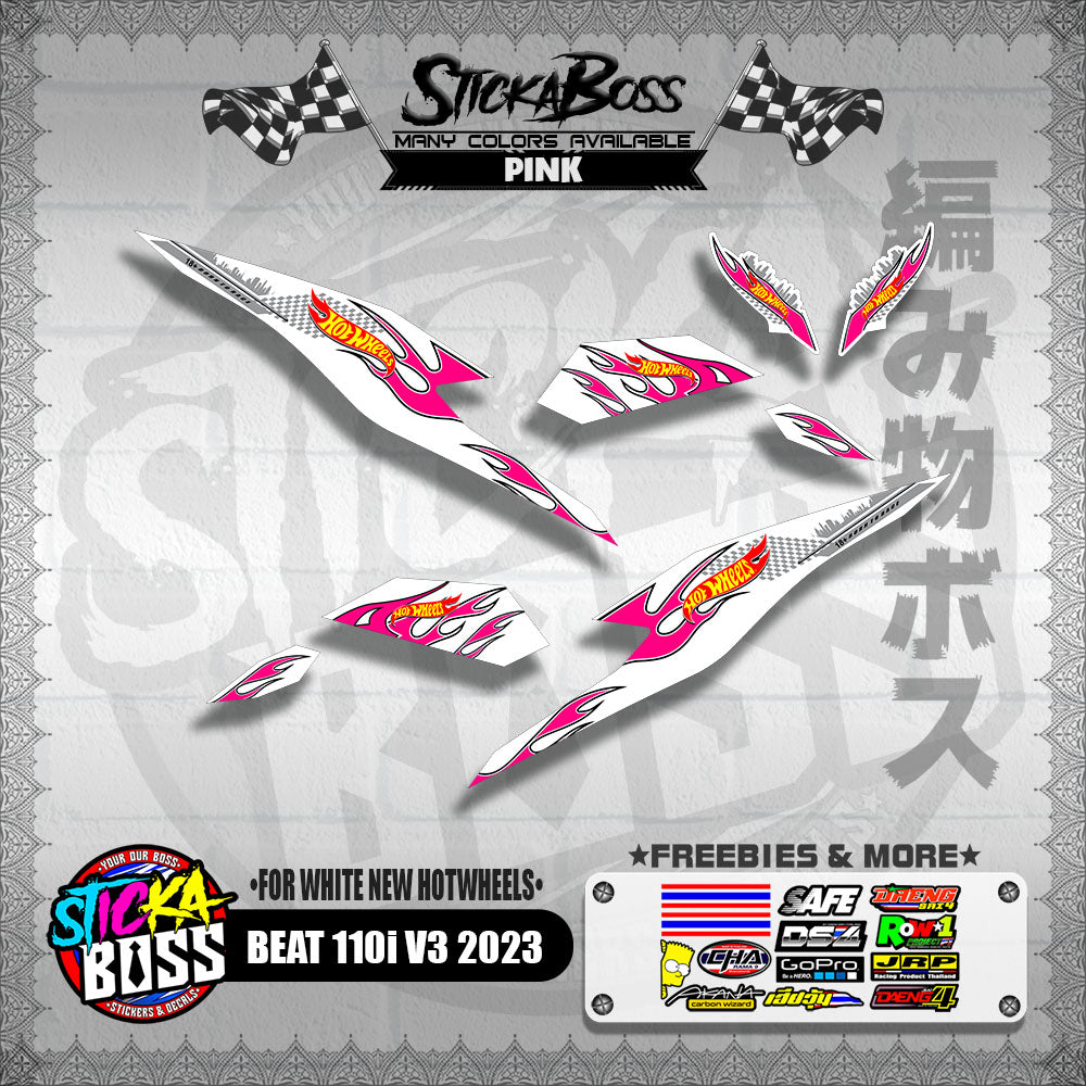 BEAT 110i V3 2023 DECALS ( FOR WHITE NEW HOTWHEELS )【WITH FREEBIES】