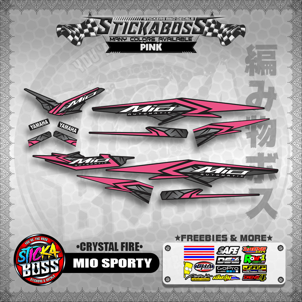 MIO SPORTY THAI-MALAYSIAN STICKER DECALS ( CRYSTAL FIRE )【WITH FREEBIES】