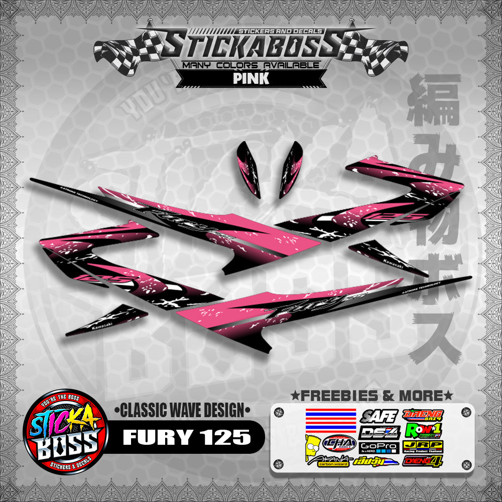 FURY 125 STICKER DECALS ( CLASSIC WAVE DESIGN )【WITH FREEBIES】
