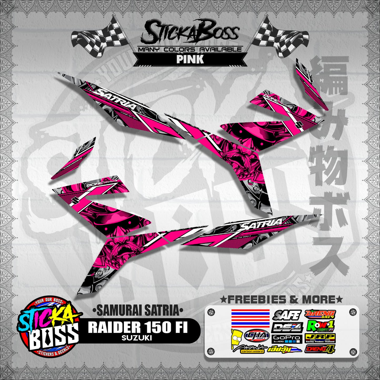 RAIDER 150 FI DECALS ( SAMURAI SATRIA )【WITH FREEBIES】