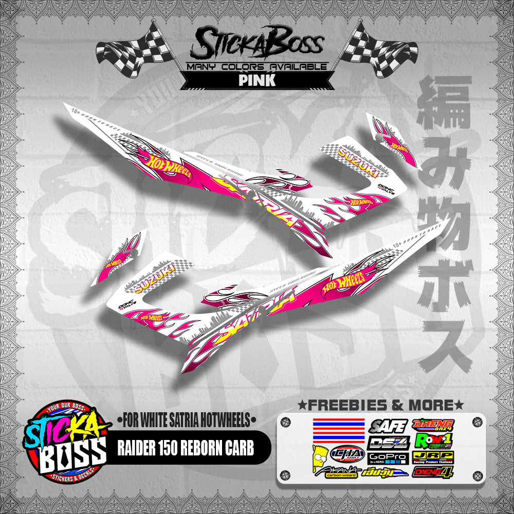 RAIDER 150 REBORN CARB DECALS ( FOR WHITE SATRIA HOTWHEELS )【WITH FREEBIES】