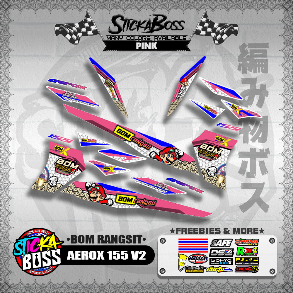 AEROX 155 V2 INDO DECALS ( BOM RANGSIT )【WITH FREEBIES】