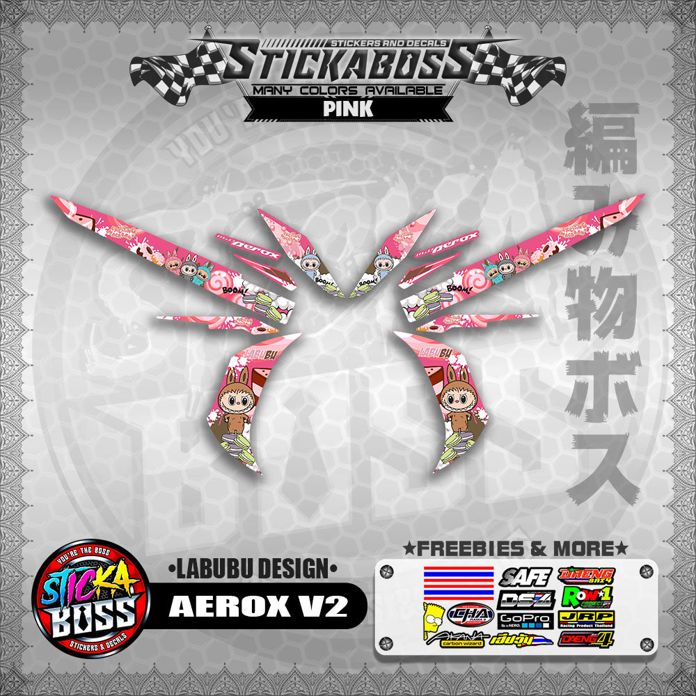 AEROX V2 STICKER DECALS ( LABUBU DESIGN )【WITH FREEBIES】