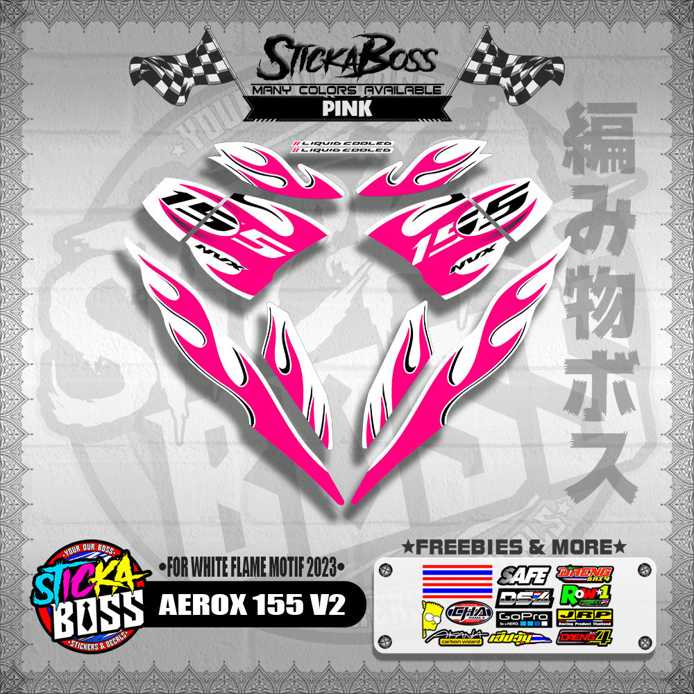 AEROX 155 V2 ( FOR WHITE FLAME MOTIF 2023 )【WITH FREEBIES】