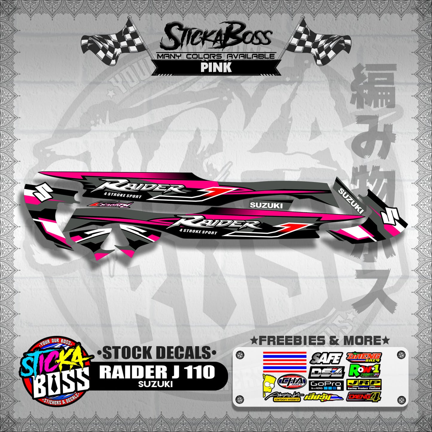 RAIDER J 110 ( STOCK DECALS )【WITH FREEBIES】